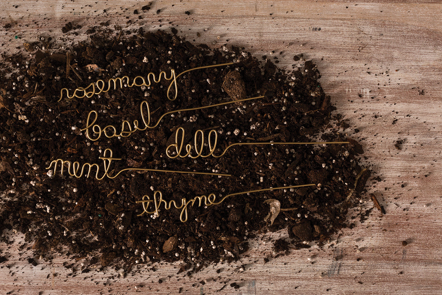 Gold Wire Herb Markers - Set of 5