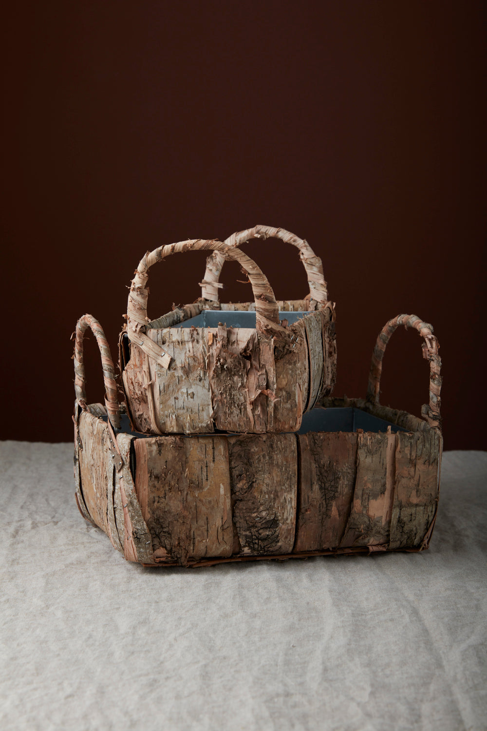 Banded Birch Basket
