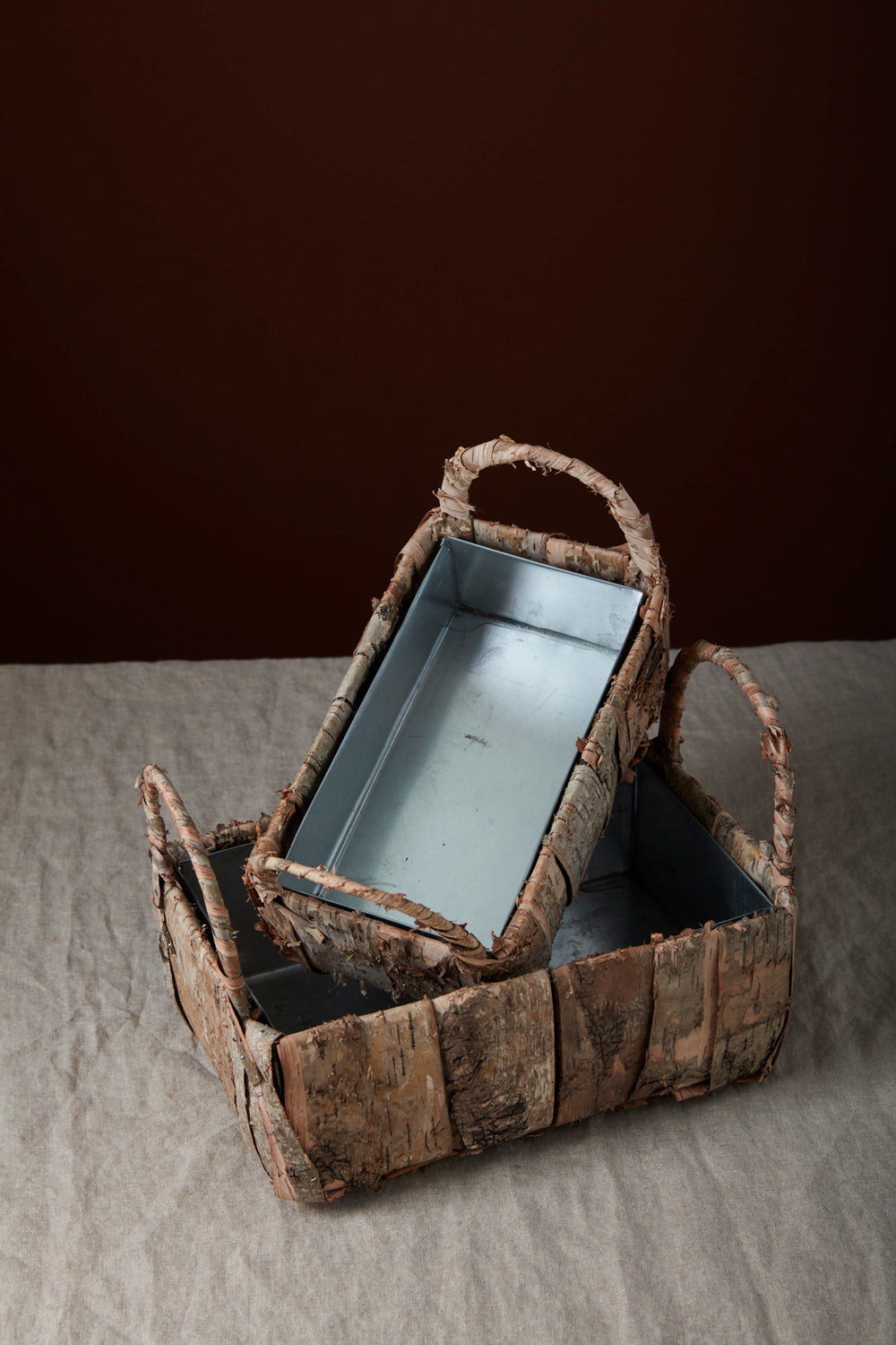 Banded Birch Basket