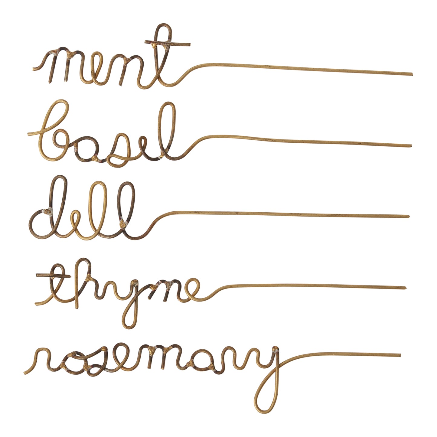 Gold Wire Herb Markers - Set of 5