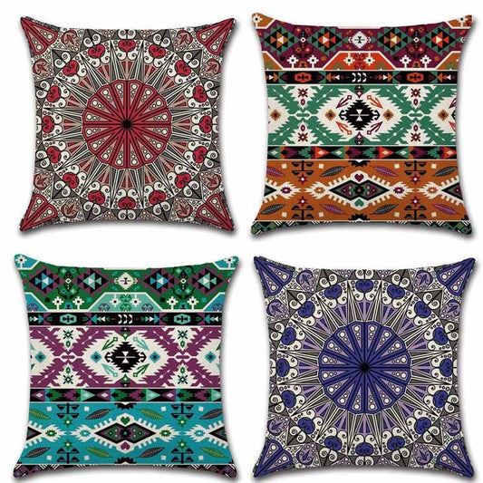 Decorative Pillow Covers Cotton Linen Datura Throw Pillow Covers Cushion Covers 18x18 inch