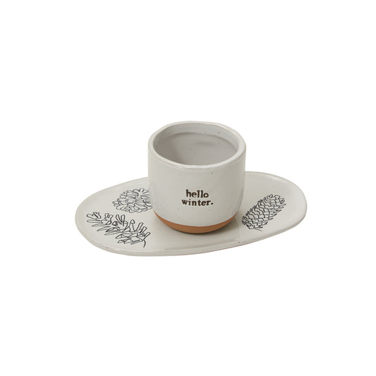 Hello Winter Pot and Tray