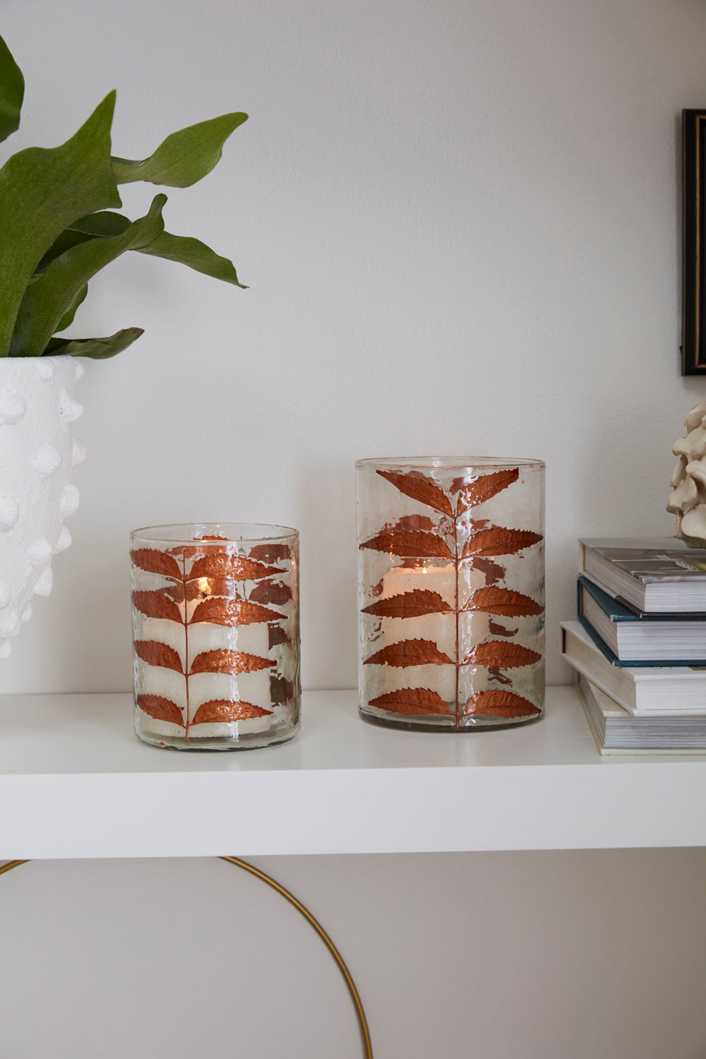 Copper Leaves Votive
