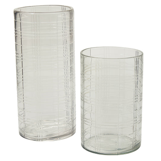 Etched Plaid Votive