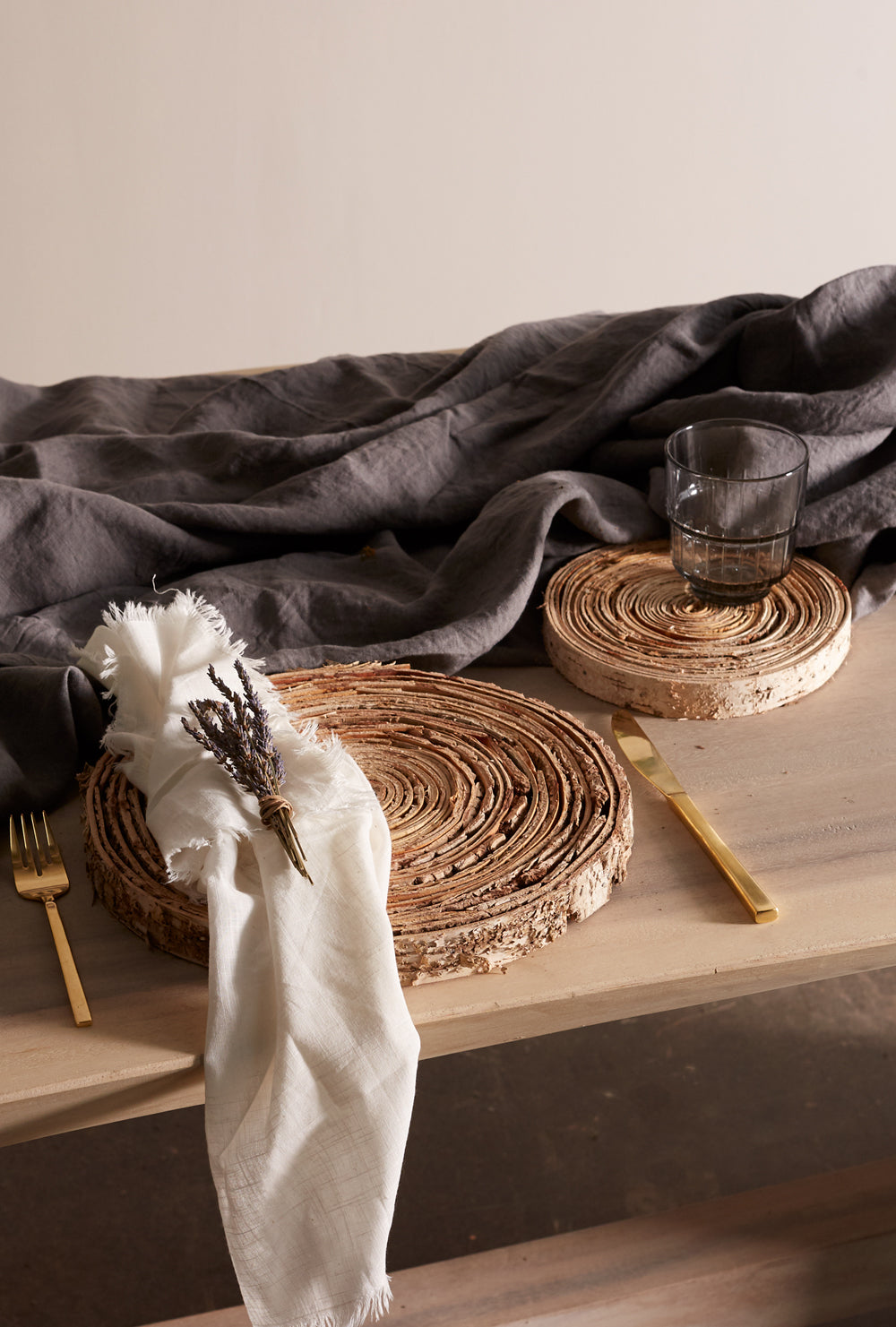 Stripped Birchwood Charger