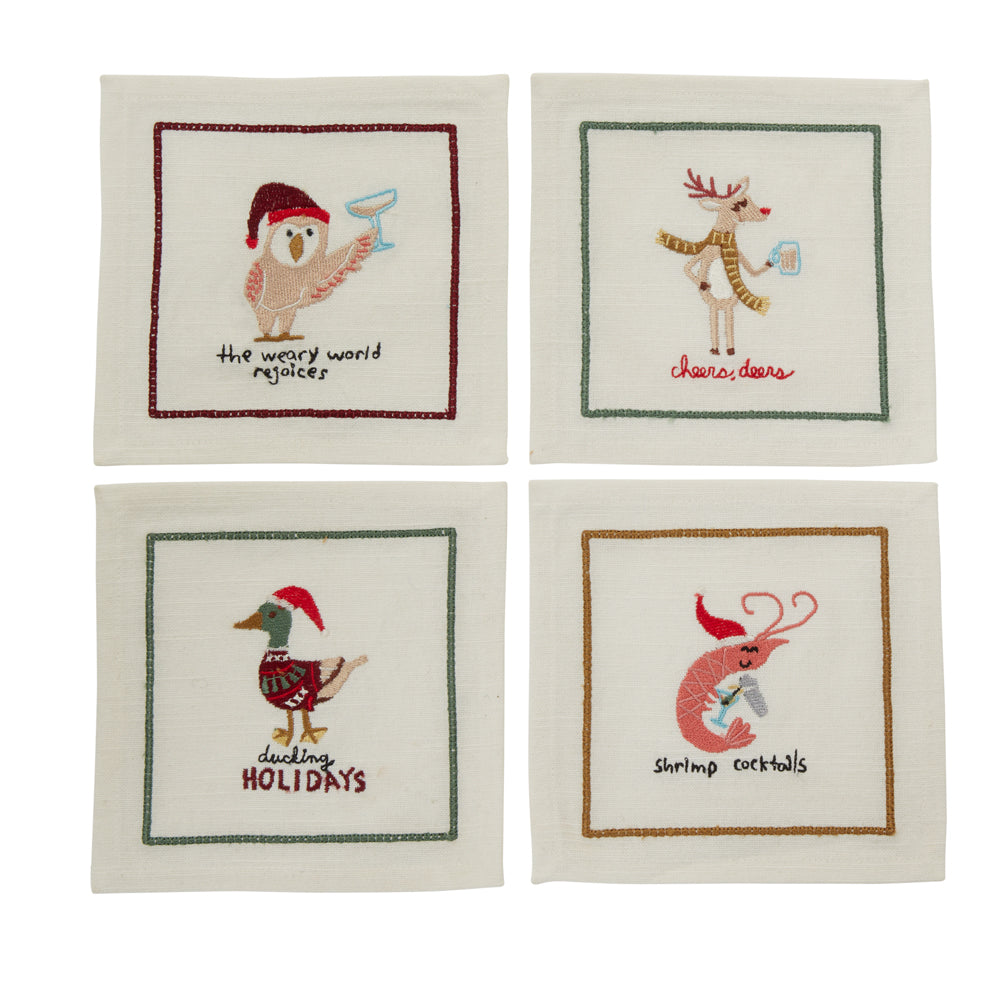 Tipsy Critters Cocktail Napkin