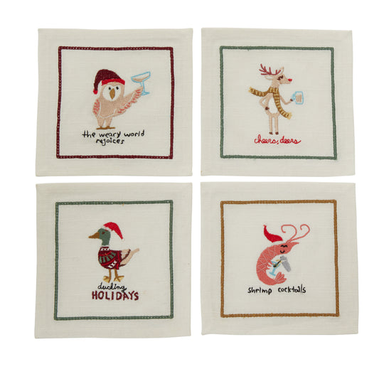 Tipsy Critters Cocktail Napkin