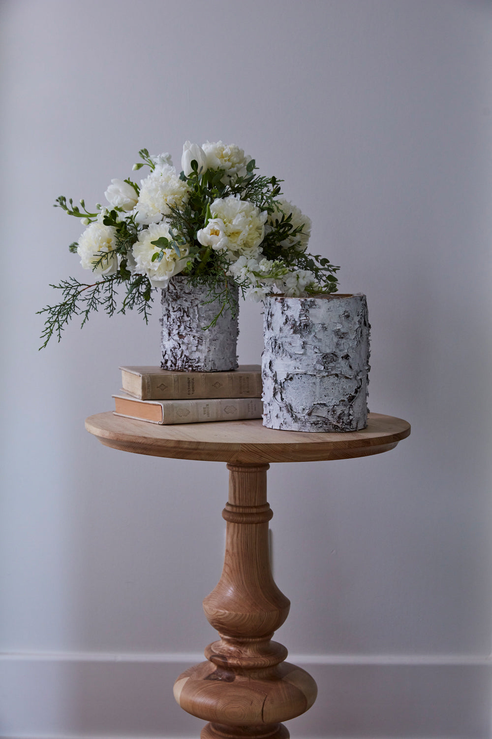 White Birch Cylinder and Bowl