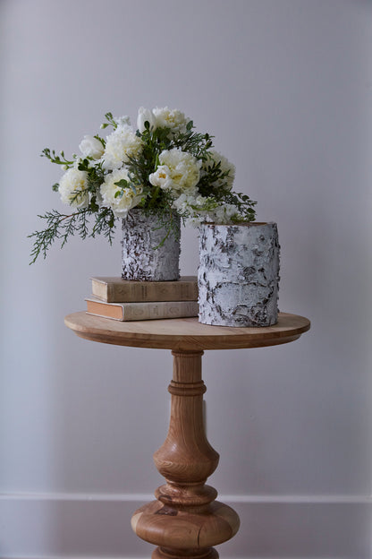 White Birch Cylinder and Bowl